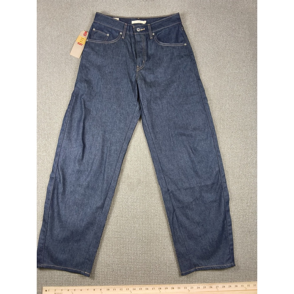 NWT Levi's Premium Baggy Dad Barrel Jeans - Dark Indigo Blue Denim - Size 28x32